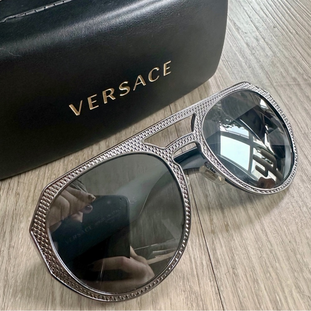 VERSACE Metal Aviator Sunglasses
